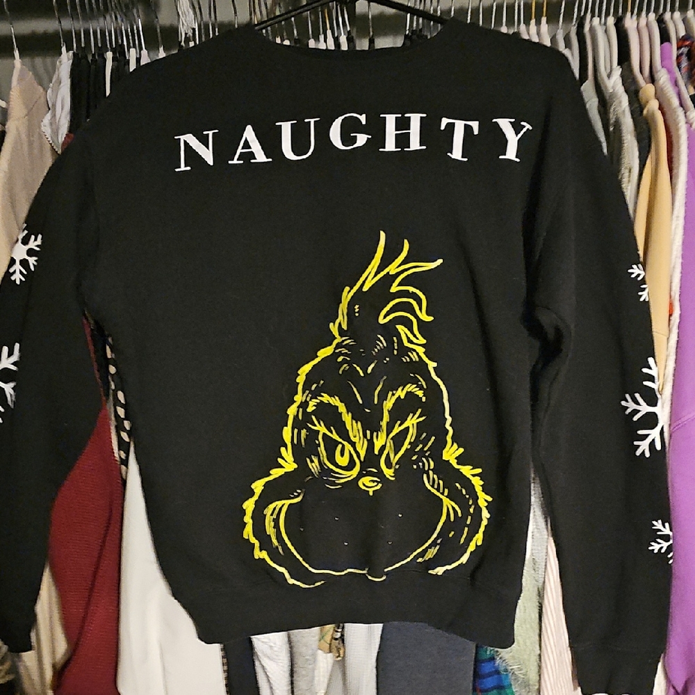 Naughty Grinch Black Sweatshirt